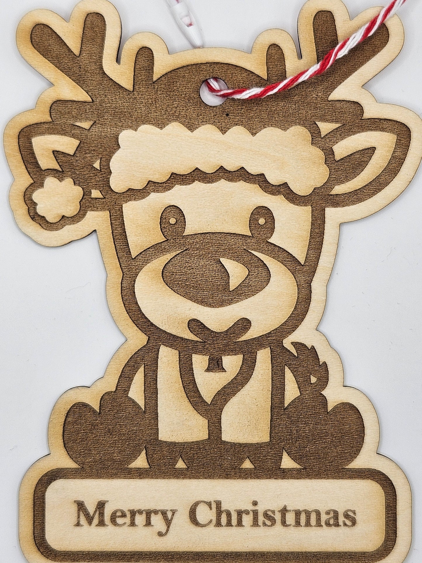 Christmas Reindeer - Personalized Wood Ornament