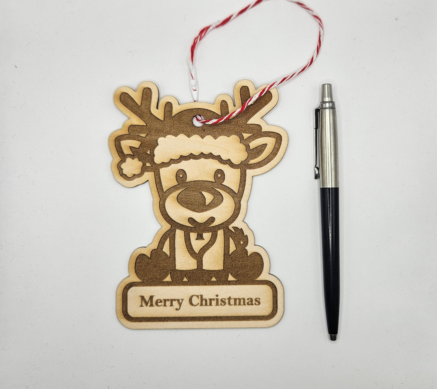 Christmas Reindeer - Personalized Wood Ornament