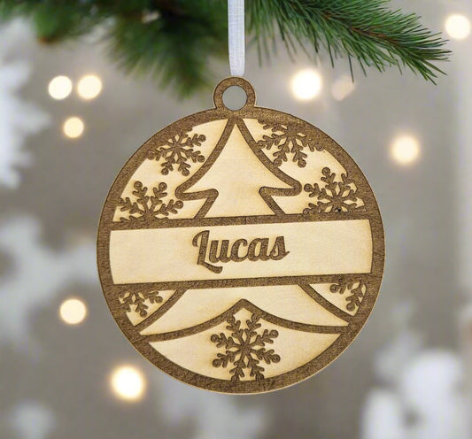 Christmas Tree Personalized Wood Ornament