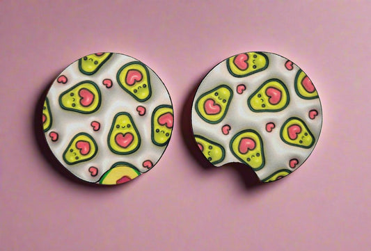 Cute Avocado Car Coasters