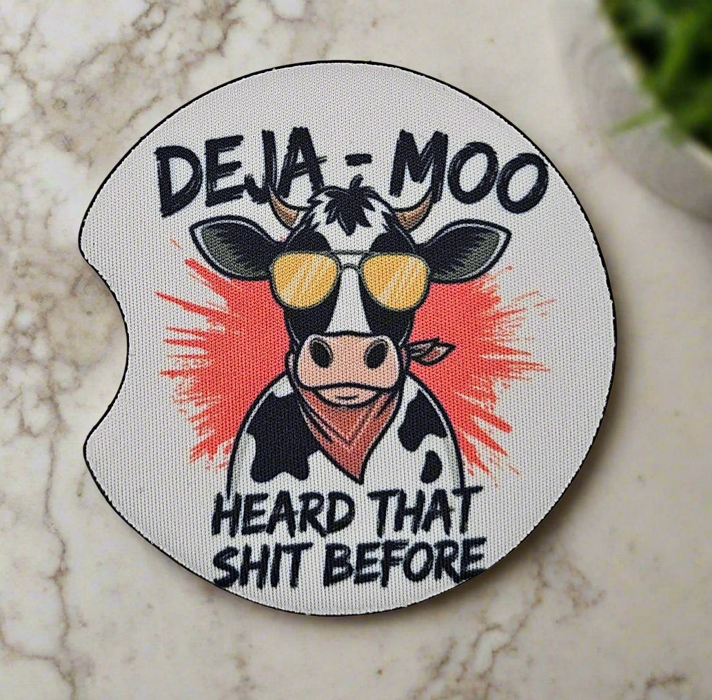 Deja Moo Car Coasters