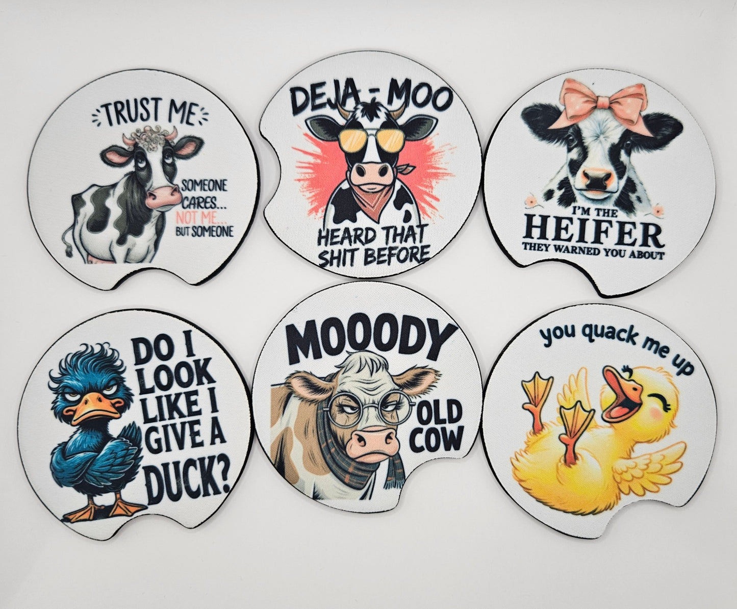 Deja Moo Car Coasters