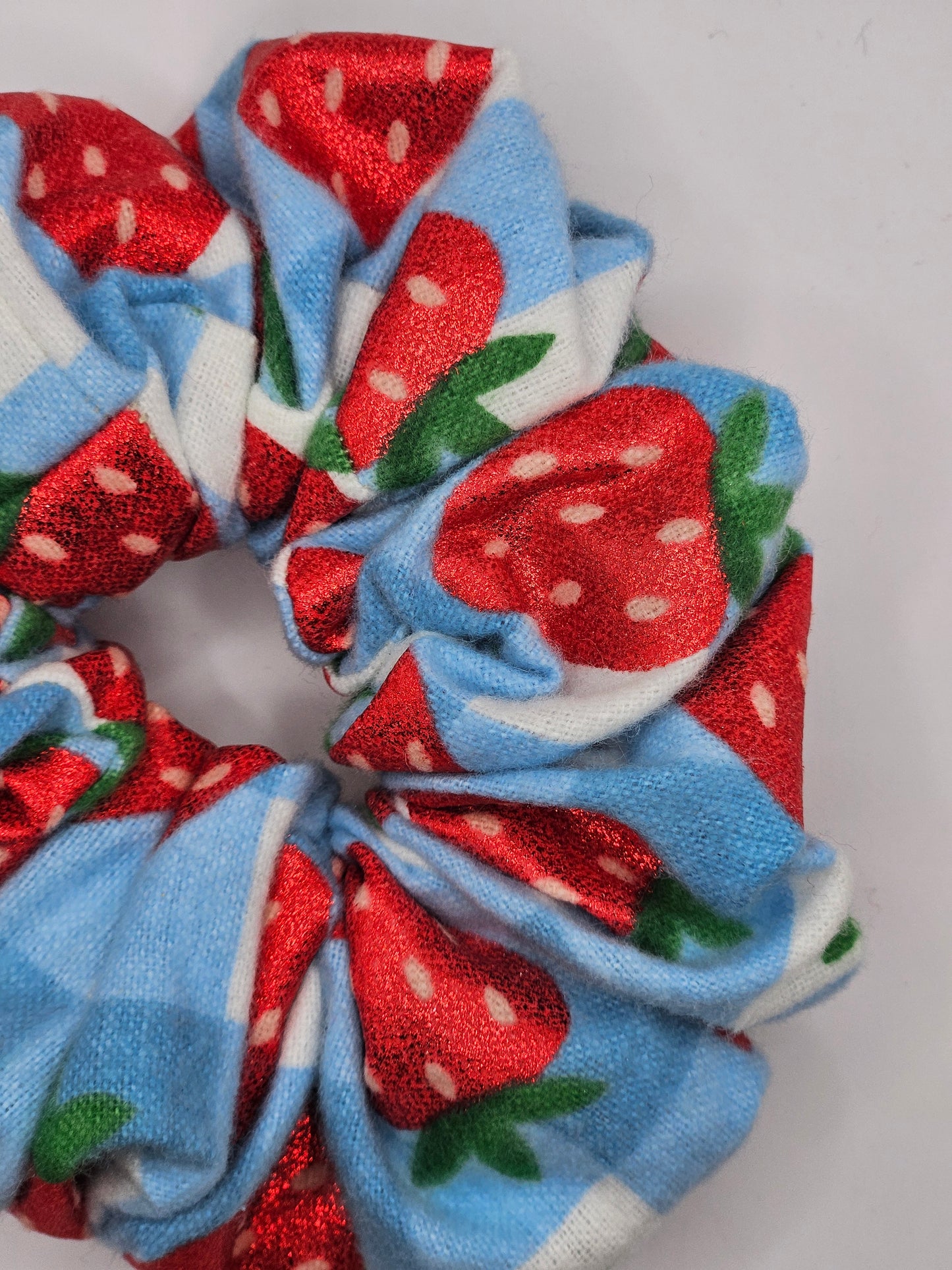 Gingham Strawberry in Blue