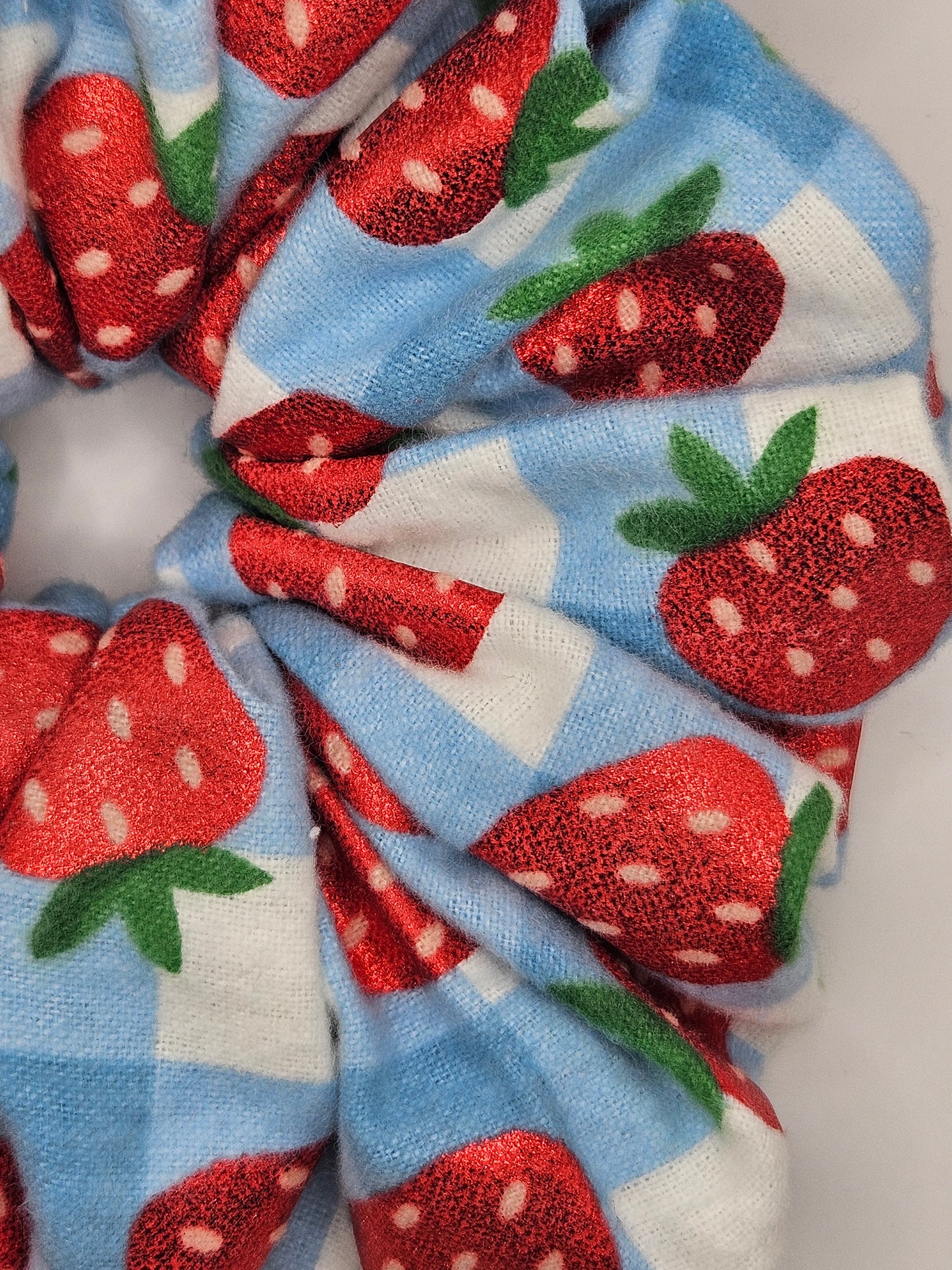 Gingham Strawberry in Blue